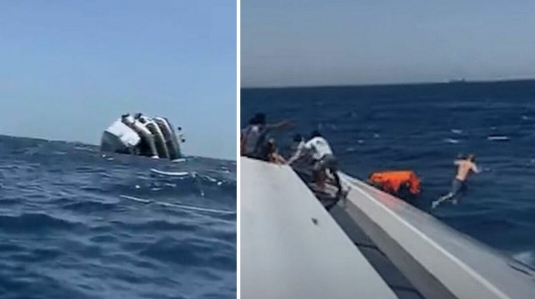 З'явилися моторошні кадри, як туристи зістрибують з корабля що тоне, після його краху в єгипетському Бермудському трикутнику